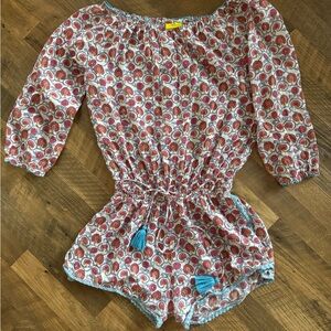 Roller Rabbit Pink and Blue Kids Romper